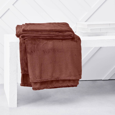 Plaid Today Essential XL Microplush, 150x200 cm, poliester, terrakote