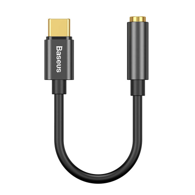 Adapter audio Baseus L54, USB C në 3.5mm, i zi