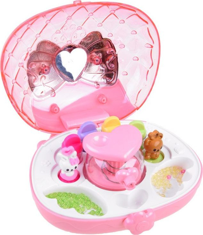 Set lodër me rruaza për punime dore, plastike, 15 x 15 x 8 cm, me ngjyra nga të gjitha llojet