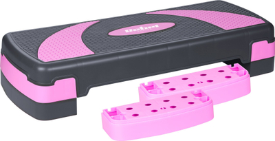 Step aerobik Rebel Active, 78 cm, me 3 shkallë lartësie, gri