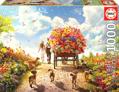 Puzzle Educa Carrying Flowers, 1000 copa, shumëngjyrësh