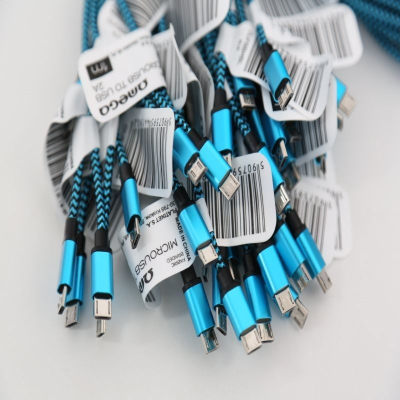 Kabllo Omega Micro USB, 2A, 1m, e kaltër (44190)