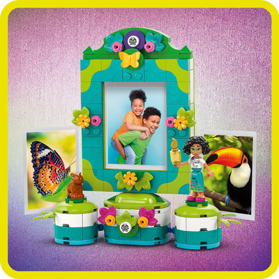 Set LEGO Disney Mirabel Photo Frame and Jewelry Box 43239, kuti bizhuterish, kornizë fotografish, shumëngjyrësh