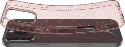 Kapak telefoni Spigen Liquid Crystal Glitter për iPhone 16 Pro, i tejdukshëm me shkëlqim, Rose Quartz