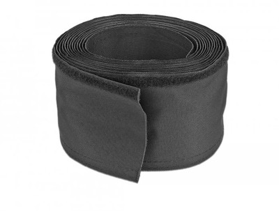 Mbështjellës tekstili për kabllo Delock me ngjitëse, rezistent ndaj nxehtësisë, 5 m x 30 mm, i zi