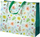 Qese dhuratash Leantoys me lule, 44.5x35.5x15cm, jeshile me lule