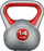 Kettlebell Ball Master, 14 kg, vinyl, gri me të kuqe