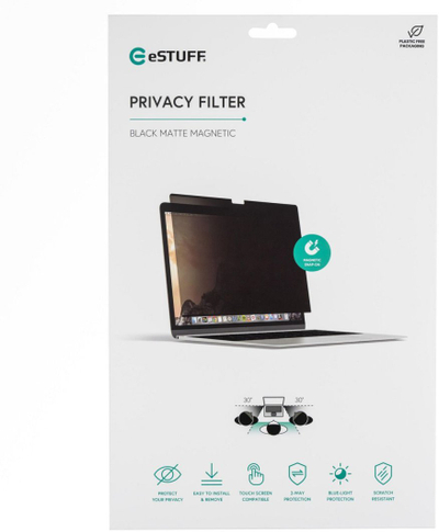 Filtri i privatësisë eStuff Magnetic 13", për MacBook, 16:10, i zi