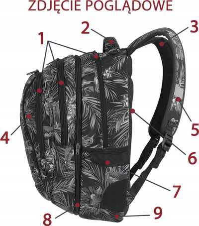 Çantë shkolle CoolPack Combo Criss Cross 82126CP, 2 në 1, 3 ndarje, shumëngjyrëshe