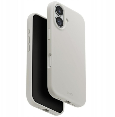 Këllëf telefoni Uniq Lino për iPhone 17, Magclick, silikon, gri e çelët