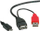 Kabllo USB 2.0 Y Roline 19.08.1009, 2x USB A në Micro USB B, 1m, e zezë