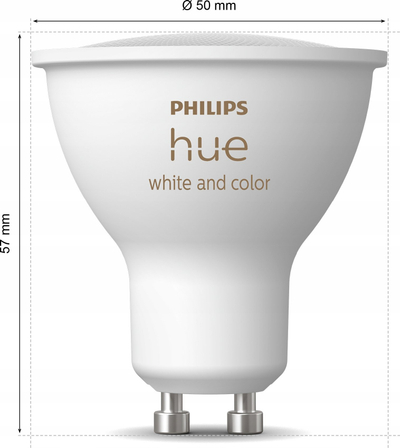 Спот светло Philips Hue White and Color Ambiance 929003666510, GU10, 4.2W, со Блутут