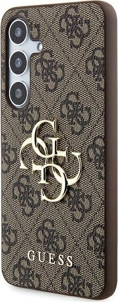 Kapak telefoni Guess 4G Metal Logo, për Samsung Galaxy A35 5G, PU, kafe