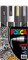 Markera Uni Posca PC-5M, set me 4 copë, 1.8-2.5 mm, shumëngjyrësh