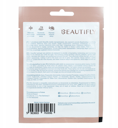 Patchë nën sy Beautifly Hydrogel Beauty Patches, hidratues, firmues, 1 palë