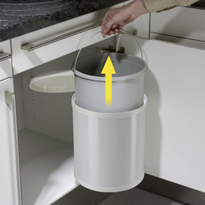 Канта за отпадоци Hailo Compact-Box M, за кујнски елемент, 4 гал, бела