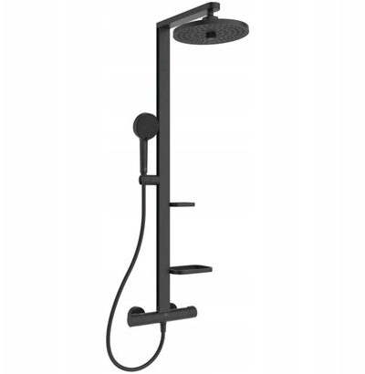 Set dushi Ideal Standard Alu+ BD583XG, termostat, kokë 26 cm, silky black