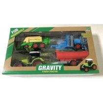 Set lodrash traktor Gravity Macyszyn Toys, rimorkjo dhe vegla bujqësore, shumëngjyrësh