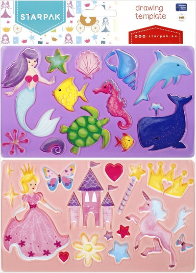 Set shabllonesh vizatimi Starpak Princess, 2 copë, për kalamaj