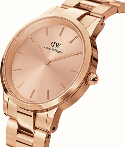 Orë dore për femra Daniel Wellington Iconic Link Unitone 28 DW00100401, ari rozë