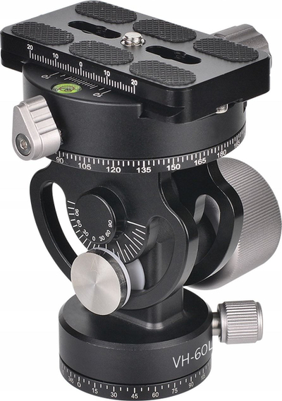 Kokë tripodi K&amp;F Concept VH-60L, dual panoramike, 10kg, e zezë
