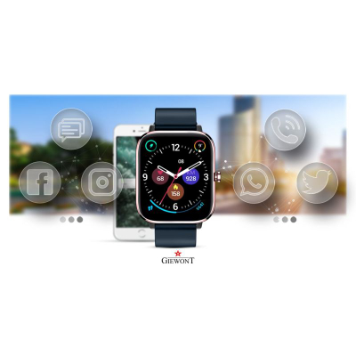 Smartwatch Giewont GW230-5, ekran me ngjyra, mat rrahjet e zemrës, rozë blu