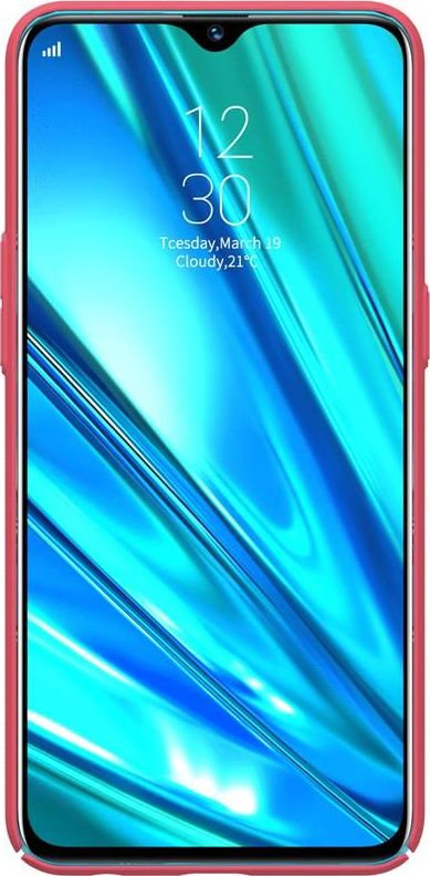 Kapak telefoni Nillkin Super Frosted Shield për Realme 5 Pro / Realme Q, polikarbonat, mat, i kuq