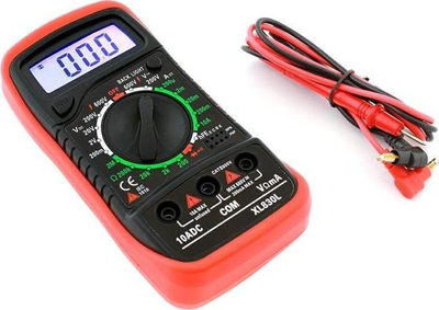 Multimetër digjital AG102D XL830L, me ekran LCD, me bip, i kuq e zi