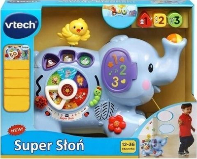 Lodër interaktive VTech Super Elephant, edukative, shumëngjyrëshe