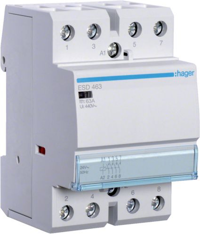 Kontaktor modular Hager, 63 A, 4NO 0R, 24 V AC