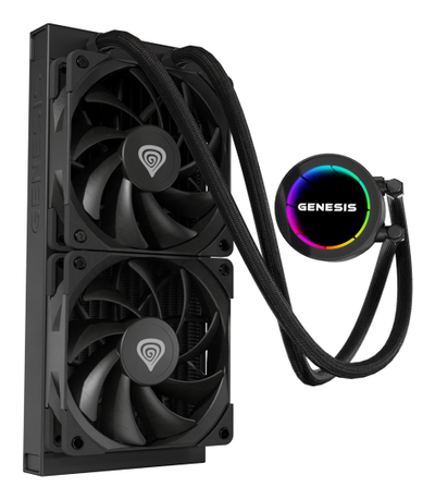 Ftohës ujor për procesor Genesis Hydria 240, radiator 240 mm, ARGB, i zi