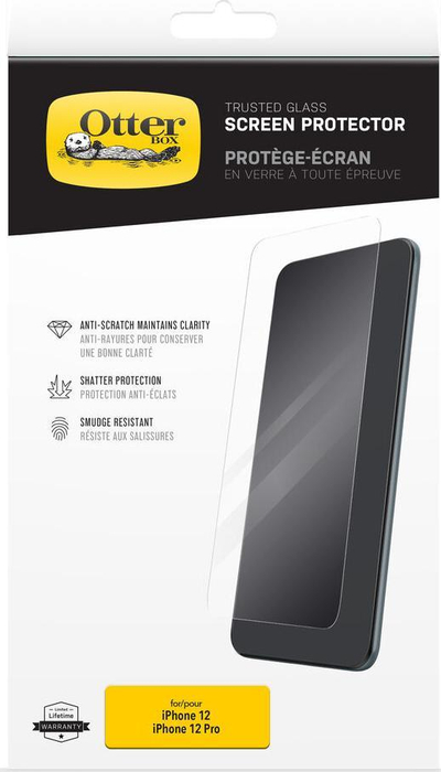 Xham mbrojtës OtterBox Trusted Glass, për iPhone 12 12 Pro, 6.1", transparent