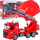 Set loje zjarrfiksa Yiwan Toys Fire Brigade 2 in 1, kamion me drita edhe zëra, helmetë edhe gjojna, shumëngjyrësh
