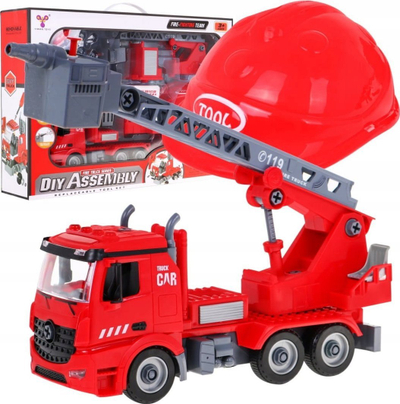 Set loje zjarrfiksa Yiwan Toys Fire Brigade 2 in 1, kamion me drita edhe zëra, helmetë edhe gjojna, shumëngjyrësh