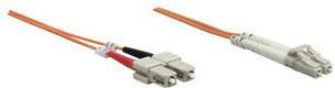 Kabllo fibër optike Intellinet Patchcord LC SC, Multimode OM1, 1m, portokalli