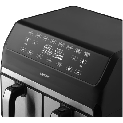 Fritezë Sencor SFR 9500SS, 8l (2x4l) e zezë / argjendi