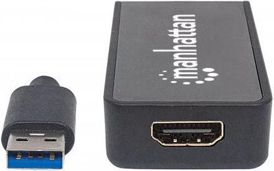 Adapter USB 3.0 në HDMI Manhattan SuperSpeed, 2560 x 1440, Full HD 1080p, i zi