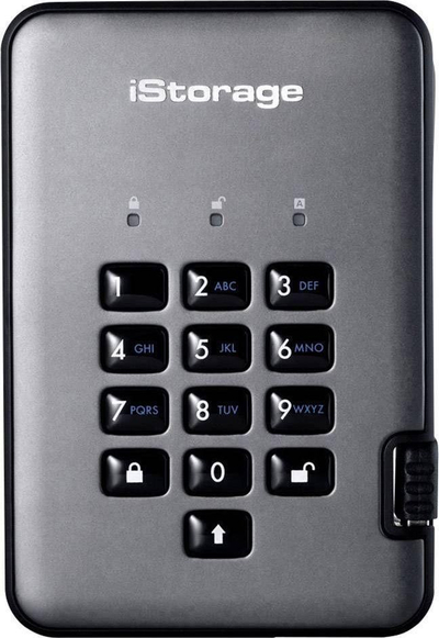 Hard disk i jashtëm iStorage DiskAshur PRO2, 1TB, USB 3.2, i zi