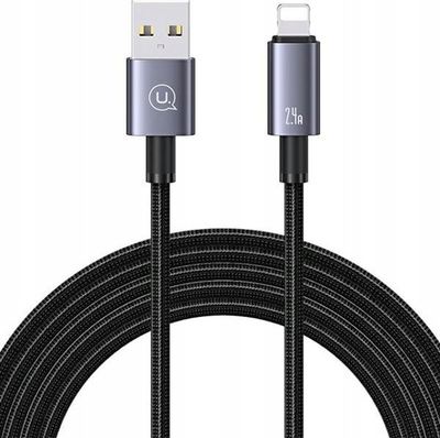 Kabllo USB në Lightning Usams SJ667U, 1.2m, 2.4A, ngjyrë argjendi