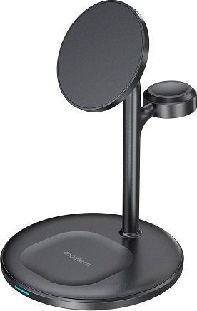 Станица за полнење без кабли Choetech MagSafe 3 во 1, 15W, за iPhone Apple Watch AirPods, црна
