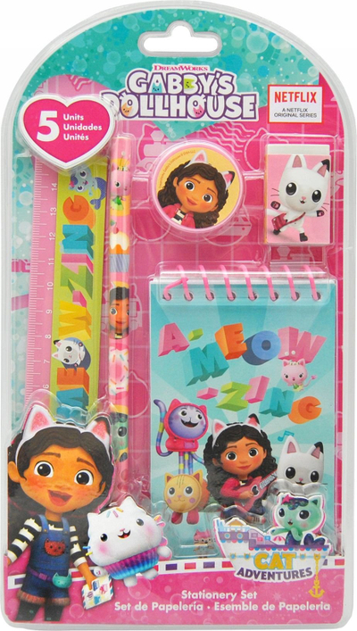 Set shkrimi Gabby's Dollhouse, 5 pjesë, shumëngjyrësh