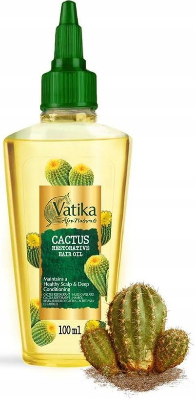 Vaj flokësh Vatika Cactus Restorative Hair Oil, 100ml, për flokë të thatë