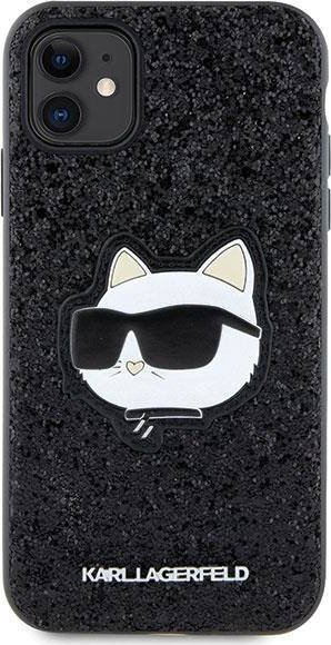 Këllëf telefoni Karl Lagerfeld KLHCN61G2CPK për iPhone 11 XR, Glitter Choupette Patch, i zi