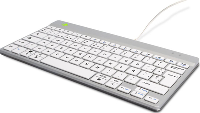 Tastierë ergonomike R-Go Tools Compact Break, kompakte, me kabllo, e bardhë