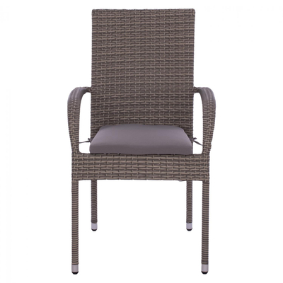 Karrige metalike + jastëk ratan 55×64×93 cm (HM5685.01), gri
