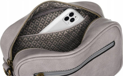 Çantë crossbody për goca LuluCastagnette, lëkurë eko, rrip i rregullueshëm, gri e hapur