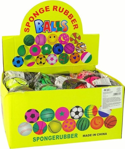Top lodër Leantoys Ball On Rubber, 6 cm, me rrip dore, shumëngjyrësh
