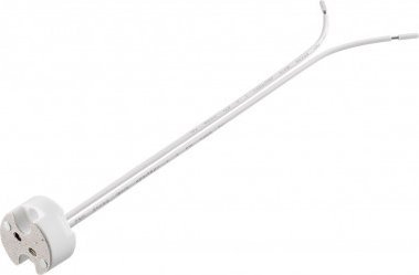 Prizë lampe Goobay GX5.3, qeramike, kabllo 15cm, e bardhë