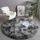 Tapet rrumbullak Strado Ombre, 150x150 cm, shaggy, gri e errët