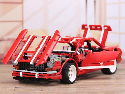 Set ndërtimi Gigabronc Racing Car ZA3468, 2000 pjesë, veturë sportive, i kuq